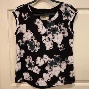 Express Floral and Black Reversible Blouse.